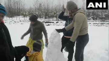 শ্রীনগর ও কুলগামের পর এবার পহলগামেও শুরু হয়েছে তুষারপাত। ছবি সৌজন্যে এএনআই