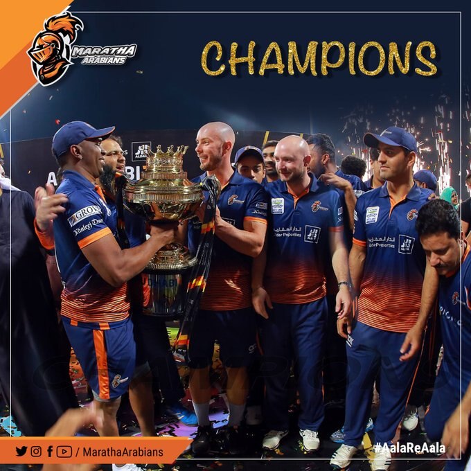 'Champion' Bravo-Led Maratha Arabians clinch 8-wicket win over Deccan Gladiators, win Maiden T10 title ডেকান গ্ল্যাডিয়েটর্সকে ৮ উইকেটে হারিয়ে প্রথমবার আবু ধাবি টি ১০ লিগ চ্যাম্পিয়ন মরাঠা আরবিয়ানস