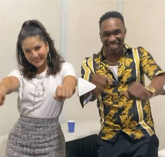 Sunny leone dance with Dwayne bravo দেখুন: ‘চ্যাম্পিয়ন’ গানের তালে ব্র্যাভোর সঙ্গে ড্যান্স সানি লিওনের
