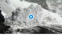 রাস্তা বেয়ে ধেয়ে আসছে বিশাল বরফের স্তুপ, নিরাপদ দূরত্বে সরে যাচ্ছেন পর্যটকরা, হিমাচল প্রদেশের ভিডিও ভাইরাল