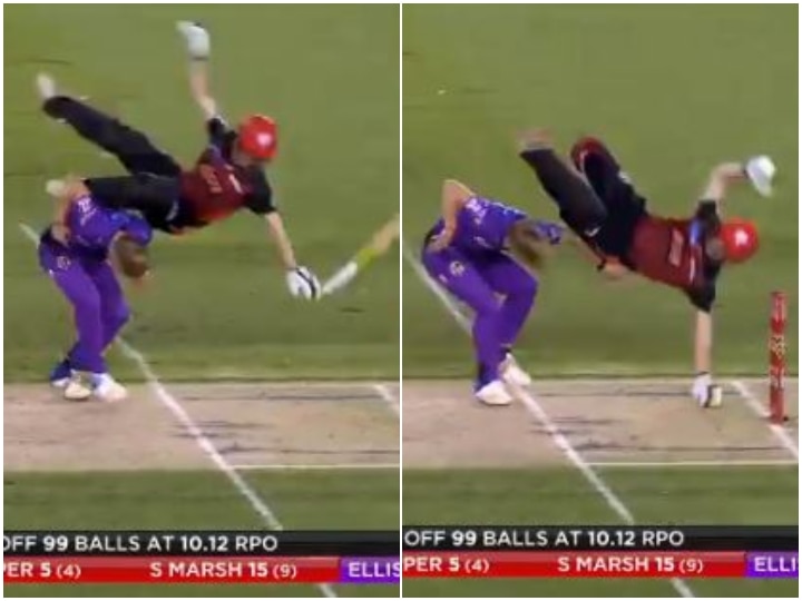 WATCH: Harper Goes Tumbling Over Ellis After Horror Collision In BBL Match দেখুন: বিবিএলে রান নিতে গিয়ে বোলারের সঙ্গে বিপজ্জনক সংঘর্ষ, আহত হয়ে মাঠের বাইরে যেতে হল ব্যাটসম্যানকে