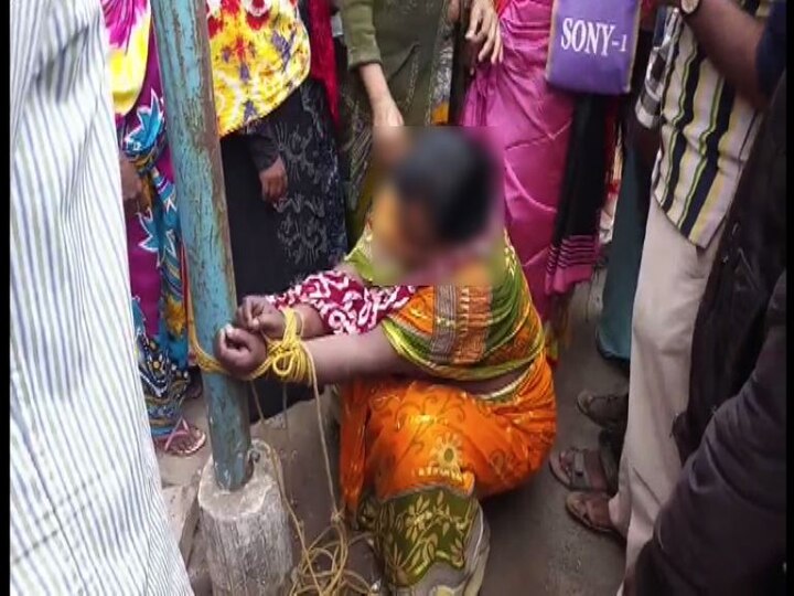 Woman lynched in Basirhat পোশাক চুরির অভিযোগ, বসিরহাটে লাইটপোস্টে বেঁধে মহিলাকে গণপিটুনি