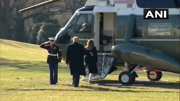 আমদাবাদ থেকে আগরা যাবেন ট্রাম্প। তাজমহল পরিদর্শনের পর তিনি চলে যাবেন নয়াদিল্লি। ছবি সৌজন্যে এএনআই 