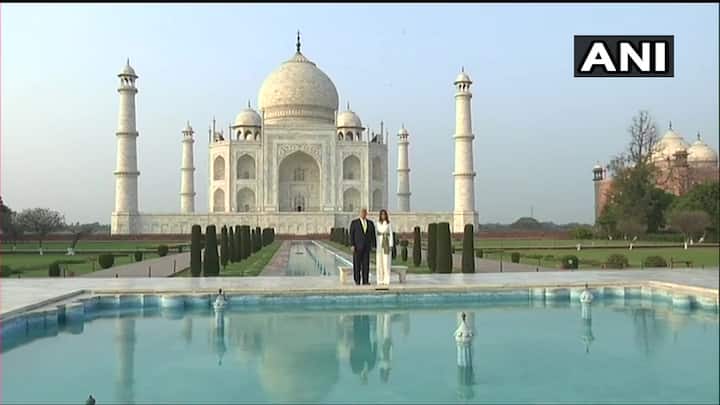 গুজরাতের ক্রিকেট স্টেডিয়াম উদ্বোধনের পরই তাজমহলের উদ্দেশে রওনা দেন মার্কিন প্রেসিডেন্ট। বিকেল ৫টা নাগাদ সপরিবার তাজমহল পৌঁছান ট্রাম্প। তাঁদের তাজমহল ঘুরে দেখান এক গাইড।