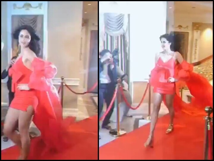 Katrina kaif shared her video in red dress on instagram টুকটুকে লাল পোশাকে ক্যাটওয়াক ক্যাটরিনার, সোশ্যাল মিডিয়ায় শেয়ার করলেন ভিডিও