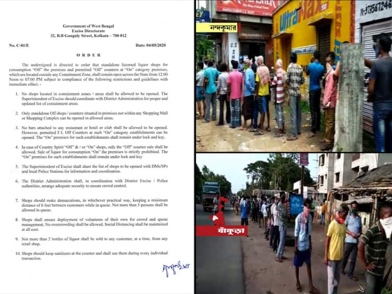 Liquor Shop Open Except Containment Zone, Excise Directorate In Detail কনটেনমেন্ট জোন ছাড়া অন্যত্র খুলল মদের দোকান, জেনে নিন আবগারি দফতরের নির্দেশিকায় শর্তগুলি কী কী