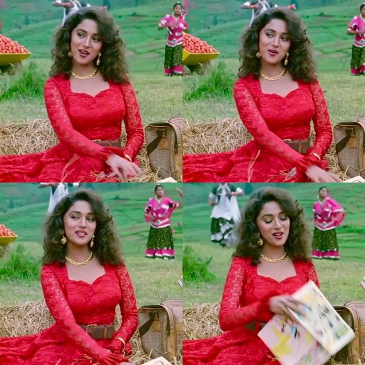 হাম আপকে হ্যায় কোন ছবিতে মাধুরীকে দেখা গেছে বিভিন্ন ধরনের লং ফ্রক পরতে। কখনও ফ্রিলের কাজ করা নেটের একরঙা ফ্রক কখনও গোলাপি পাথর বসানো ফ্রক বেশ জনপ্রিয় হয়েছিল সেই সময়ে। ওই ছবিরই ইয়ে মোসম কা যাদু হ্যায় গানটিতে মাধুরীর লাল ফ্রক নজর কেড়েছিল।