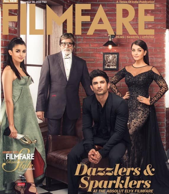 এক পত্রিকার প্রচ্ছদে সুশান্ত, আলিয়া ছাড়াও রয়েছেন অমিতাভ বচ্চন এবং ঐশ্বর্যা রাই।