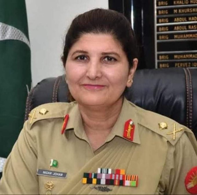 Pakistan Army appoints first female lieutenant general পাকিস্তানে লেফটেন্যান্ট জেনারেল পদে প্রথম মহিলা নিগার জোহর