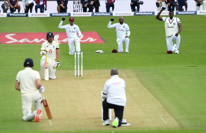 england-vs-west-indies-cricket-match-black-lives-matter-message-michael-holding-southampton-test বর্ণবৈষম্য-বিরোধী আন্দোলনকে সমর্থন ইংল্যান্ড-ওয়েস্ট ইন্ডিজের ক্রিকেটারদের