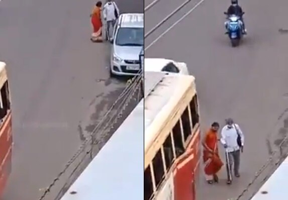 Kindness is Beautiful, Video of Kerala woman ensuring blind man boards bus goes viral  পৃথিবীতে ভাল মানুষ এখনও আছে, দৃষ্টিহীনের জন্য এই মহিলার মানবিকতাই উজ্জ্বল দৃষ্টান্ত