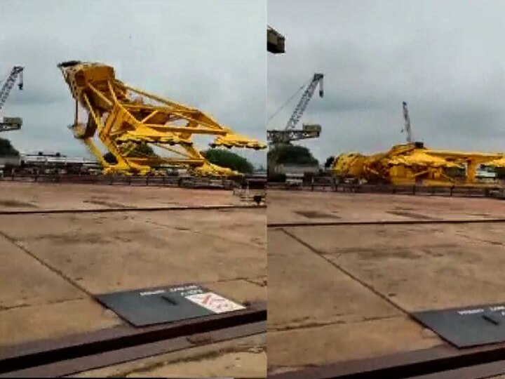 Watch: Ten killed, several injured in crane mishap at Hindustan shipyard in Visakhapatnam বিশাখাপত্তনমের শিপইয়ার্ডে উল্টে গেল ক্রেন, চাপা পড়ে মৃত অন্তত ১০