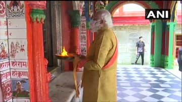 প্রধানমন্ত্রীর সঙ্গে আছেন উত্তরপ্রদেশের মুখ্যমন্ত্রী যোগী আদিত্যনাথ ও আরএসএস প্রধান মোহন ভাগবত। ছবি সৌজন্যে এএনআই