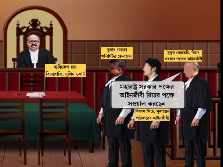 বিহার সরকারের আইনজীবী মুকুল রোহতগি বলেন, মহারাষ্ট্র সরকারের আইনজীবী, রিয়ার পক্ষ নিয়ে সওয়াল করছেন। পাল্টা মহরাষ্ট্র সরকারের আইনজীবী বলেন, এই ঘটনায় এফআইআর দায়ের অথবা তদন্তের এক্তিয়ার পটনা পুলিশের নেই। এটাকে রাজনৈতিক মামলায় পরিণত করা হয়েছে।