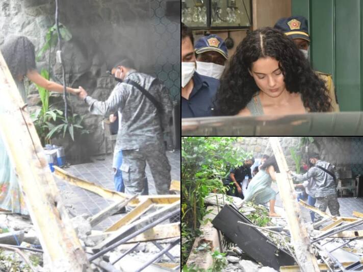 Kangana Ranaut Breaks Down Into Tears After She Visits demolished property in Mumbai অফিস পরিদর্শনে গিয়ে কান্নায় ভেঙে পড়লেন কঙ্গনা