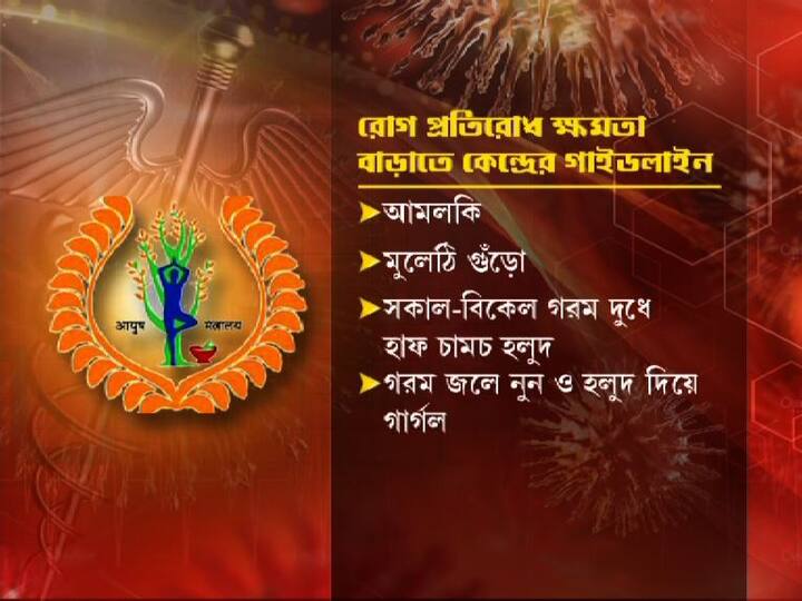 তাছাড়া, আমলকি, মুলেঠি গুঁড়ো খাওয়ার পরামর্শ দেওয়া হয়েছে।  বলা হয়েছে, সকাল-বিকেল গরম দুধে হাফ চামচ হলুদ মিশিয়ে খেলে ভাল হবে। এছাড়া গরম জলে নুন ও হলুদ দিয়ে গার্গলের পরামর্শও দেওয়া হয়েছে।