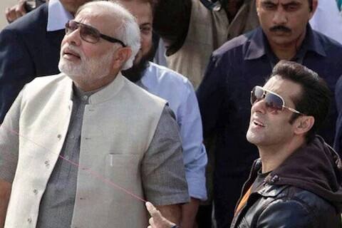 প্রধানমন্ত্রী হওয়ার আগেও মোদি বলিউডের ঘনিষ্ঠ ছিলেন। গুজরাতের ঘুড়ি মহোৎসবে সলমন খানের সঙ্গে তাঁর ছবি।