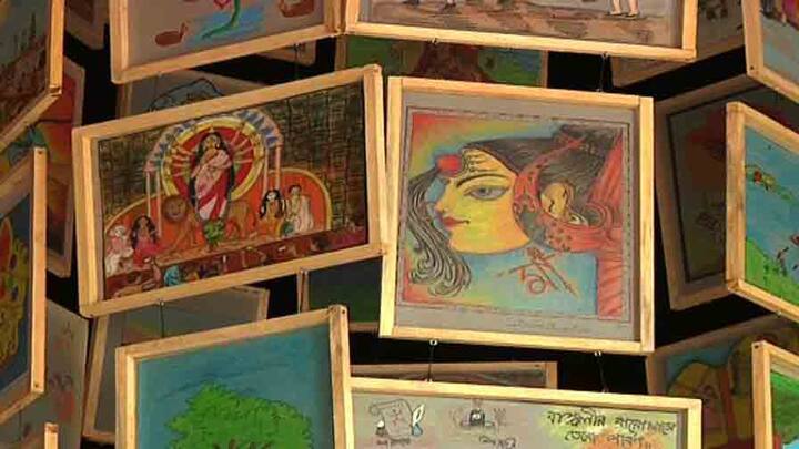 ১০০০টি শিশুকে বলা হয়েছিল, তোমাদের কাছে মা দুর্গা কেমন? নিজেদের কল্পনায় সেই ছবি এঁকেছে শিশুরা। সেটাই এবারের মণ্ডপসজ্জার মূল উপজীব্য।