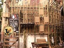 শারদ আনন্দ ২০২০: টিন, বাঁশ, চটের তৈরি মণ্ডপ, নস্করপুর সর্বজনীনের এবারের বিষয়ভাবনা - 'বোধন'