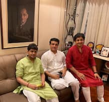 পরনে সাদা পায়জামা-পাঞ্জাবি, ডালমিয়ার বাড়িতে পুজোর আড্ডায় হাজির সৌরভ