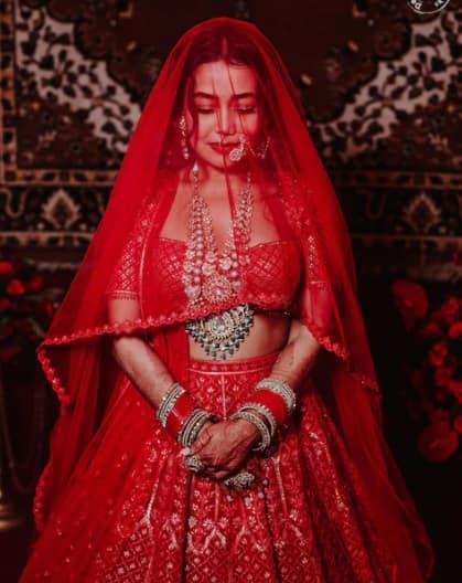 প্রিয়ঙ্কার মতই ভারী মাঙটিকা ও গয়না পরেছিলেন তিনি। সোশ্যাল মিডিয়ায় এ নিয়ে সরব হয়েছেন নেটিজেনরা।