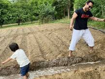 বাবা সইফ আলি খানের সঙ্গে খেতে-খামারে হুটোপুটি, চুটিয়ে জলও ঘাঁটল তৈমুর