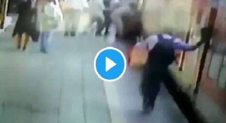 RPF constable saved a woman from falling into the gap between two ...