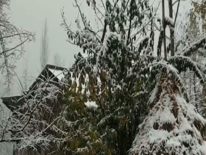 তুষারাবৃত বারামুল্লায় মানুষকে দেখা যায় বেরিয়ে আনন্দ উপভোগ করতে।