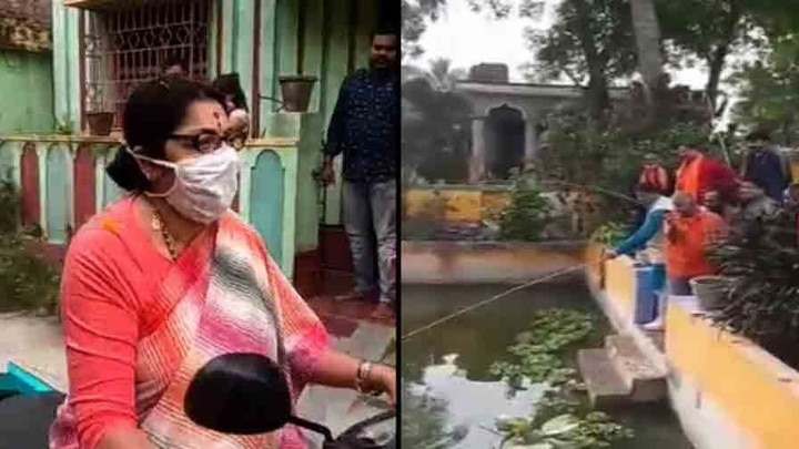 Dilip Ghosh Goes Fishing At Bongaon Locket Chatterjee BJP Bike Rally Singur বনগাঁয় মৎস্য শিকারে মজলেন দিলীপ, সিঙ্গুরে বাইক মিছিল লকেটের