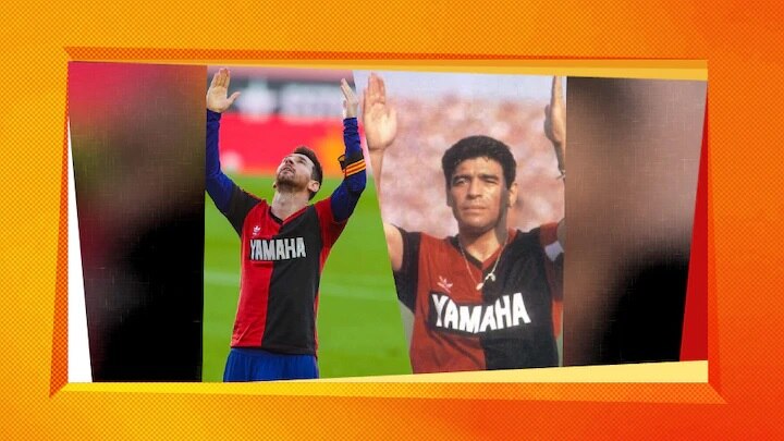 Messis Tribute to Late Maradona Barcelona to be fined for Lionel Messi's tribute for late star footballer Diego Maradona জার্সি খুলে মারাদোনাকে শ্রদ্ধা মেসির, জরিমানা বার্সেলোনার