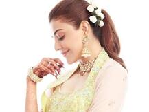 ৩ লাখের লেহঙ্গা পরে পুজোয় বসলেন কাজল আগরওয়াল