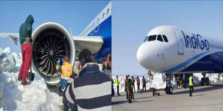 Srinagar Airport: Aeroplane service struck for snow in Srinagar Srinagar Airport Update: বরফে বিমান বিভ্রাট, চাকা আটকে শ্রীনগরে স্তব্ধ উড়ান