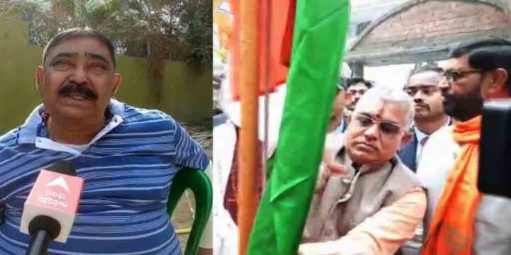 Republic Day in Bengal: Dilip Ghosh faces criticism by hoising national flag upside down, Anubrata Mandal jibes at him Republic Day 2021 celebration: উল্টো জাতীয় পতাকা তুলে বিতর্কে দিলীপ, নিজেই নামিয়ে ঠিক করে লাগালেন,  এরা কীভাবে সরকারে আসবে! কটাক্ষ অনুব্রতর