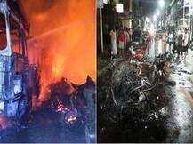 पुण्यात एकाच रात्री जळीतकांडाच्या दोन घटना, 6 ट्रक, 6 बाईक खाक