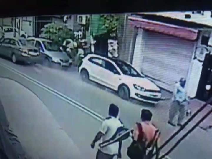 अपघाताची दृश्य सीसीटीव्हीत कैद
