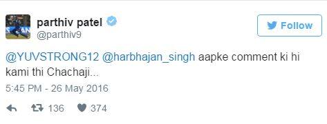 यानंतर पार्थिव पटेलनं असं काही ट्वीट केलं की, त्यानं या दोघांची बोलतीच बंद झाली. 