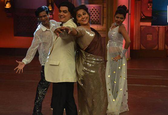 एक अलबेला चित्रपटातून मराठीत पदार्पण करणारी अभिनेत्री विद्या बालननेही या सिनेमाच्या प्रमोशनसाठी थुकरटवाडीत हजेरी लावली होती