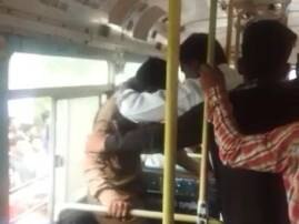Kolhapur Bus Driver Beaten Up By Four Men In Overtaking Issue ओव्हरटेकिंगच्या रागातून तरुणांची बसचालकाला मारहाण