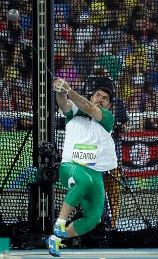 तजाकिस्थान: दिलशूद नजारोव्ह (गोळाफेक सुवर्णपदक)