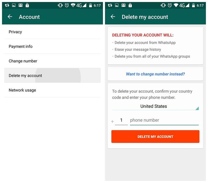 स्टेप 2 : आता तुमचा फोन नंबर एंटर करा आणि अकाऊंट डिलीट करा