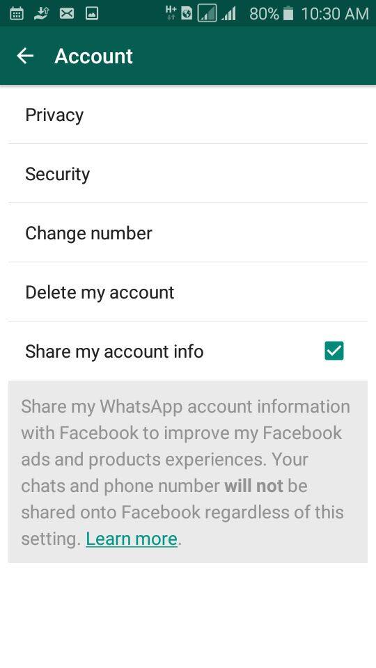 नंबर शेअर करण्याआधी नव्या अटी स्वीकारतानाच Share Info समोर Unclick/Box Uncheck करा.
