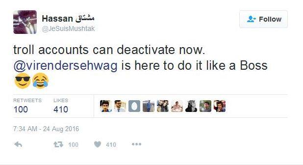दरम्यान, सोशल मीडियावरील ट्रॉल अकाउंट बंद झाले पाहिजेत अशी चर्चा सध्या सुरु झाली. कारण विरोधकांना उत्तर देण्यासाठी सेहवाग पुरेसा असल्याचे म्हणले जात होते.