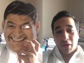 कपिलचा मुखवटा घालून नितेश राणेंचा मुख्यमंत्र्यांना सवाल