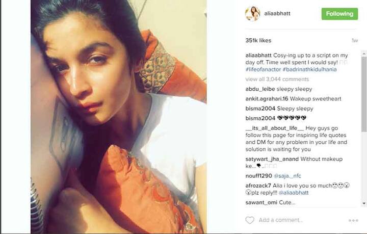 आलिया भट्टने फोटो इन्स्टाग्रामवर शेअर करुन आपला दिवसभराचा अनुभवही शेअर केला आहे.