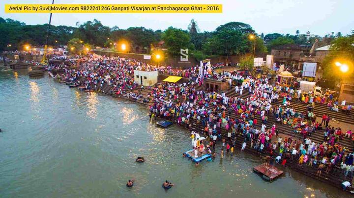 कोल्हापूरमध्ये पंचगंगेच्या काठावर अनंत चतुर्दशीला बाप्पांचं मोठ्या भक्तीभावानं विसर्जन करण्यात आलं. याचवेळी या विसर्जनसोहळ्याचे नयनरम्य असे दृश्य कॅमेऱ्यात टिपण्यात आले. (फोटो सौजन्य: विवेक जाधवर, कोल्हापूर)