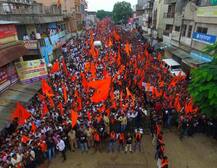 वाशिममधील मराठा मोर्चाचे ड्रोनमधून टिपलेले विराट रुप