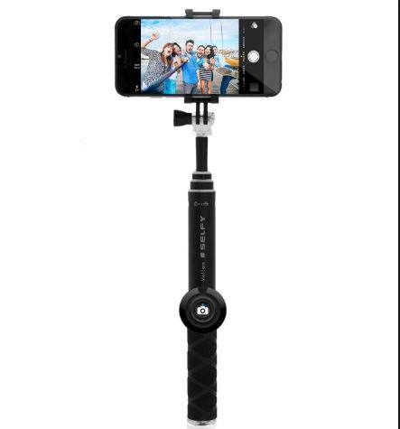 ENRG Selfie Stick ENRG ही सेल्फी स्टिकदेखील देखील 2.5 किलोपर्यंत वजन पेलू शकतं. यामध्ये रिमोट ब्ल्यूटूथ शटर देखील मिळतं. याची किंमत 695 रु. आहे. 
