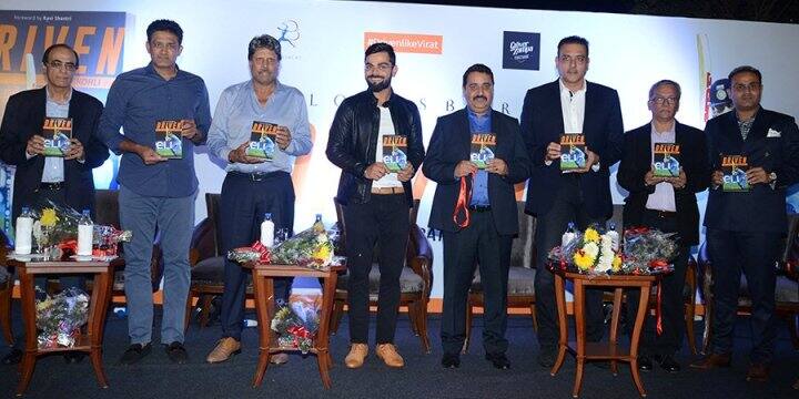 विराट कोहलीचं व्यक्तिमत्त्व उलगडून सांगणारं ज्येष्ठ पत्रकार विजय लोकपल्ली लिखित 'ड्रिव्हन' या पुस्तकाचं काल दिल्लीत प्रकाशन झालं. या कार्यक्रमावेळी विराट कोहलीसोबत कपिल देव, भारतीय संघाचा माजी धडाकेबाज फलंदाज वीरेंद्र सेहवाग, टीम इंडियाचे माजी संचालक रवी शास्त्री, कोहलीचा सहकारी आशीष नेहरा, महिला क्रिकेटपटू अंजुम चोप्रा आणि कोहलीचे प्रशिक्षक राजकुमार शर्मा आदी मान्यवर उपस्थित होते.
