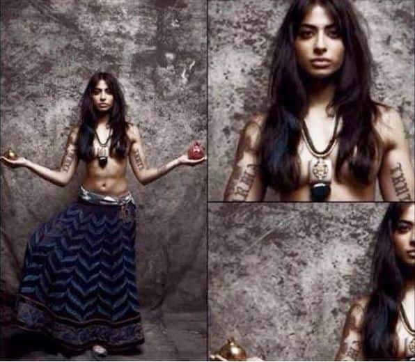 या फोटोत बानीने एक लांब स्कर्ट परिधान केला असून त्यावर दागिन्यांव्यतिरिक्त आणखी काही नाही. तिने आपल्या केसांचा वापर टॉपप्रमाणे केला आहे.