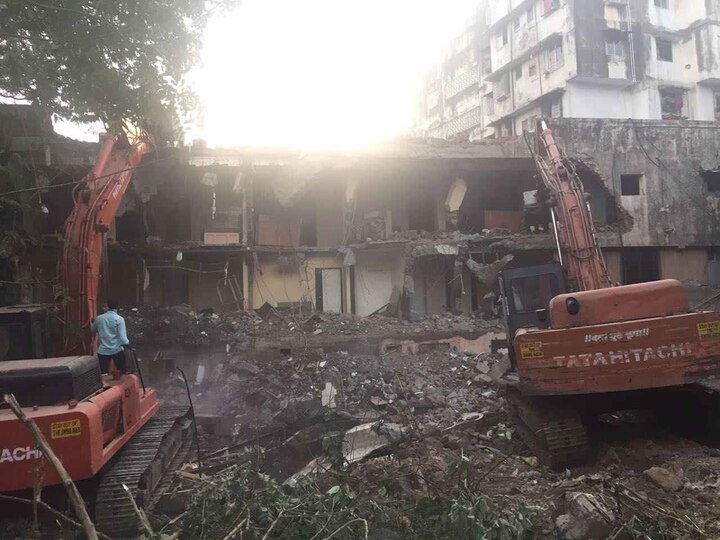 Thane Municipal Corporation Demolish Satyam Lodge ठाण्यात उपवनमध्ये अनैतिक व्यवसायाची गुहा, लॉजच्या तळघरात 3 मजली इमारत